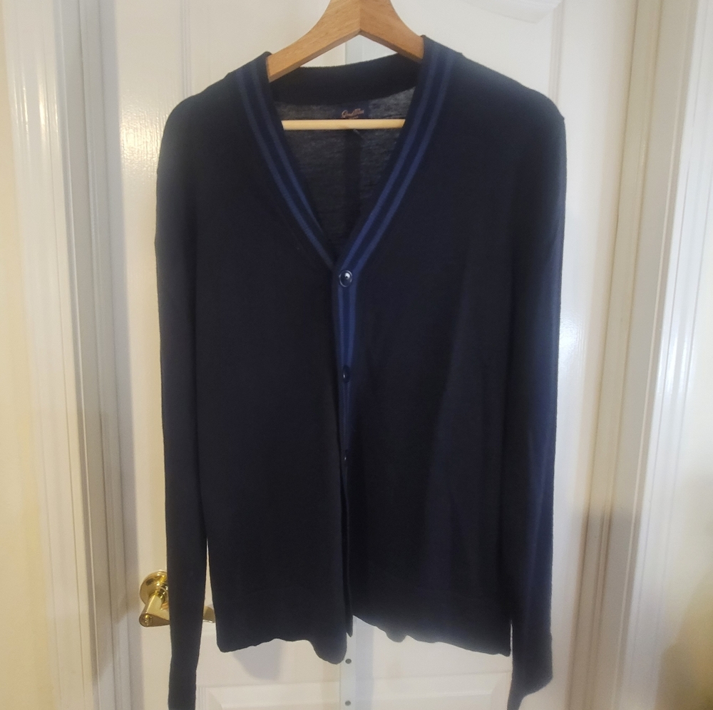 Good Man Blue Knit Cardigan Medium